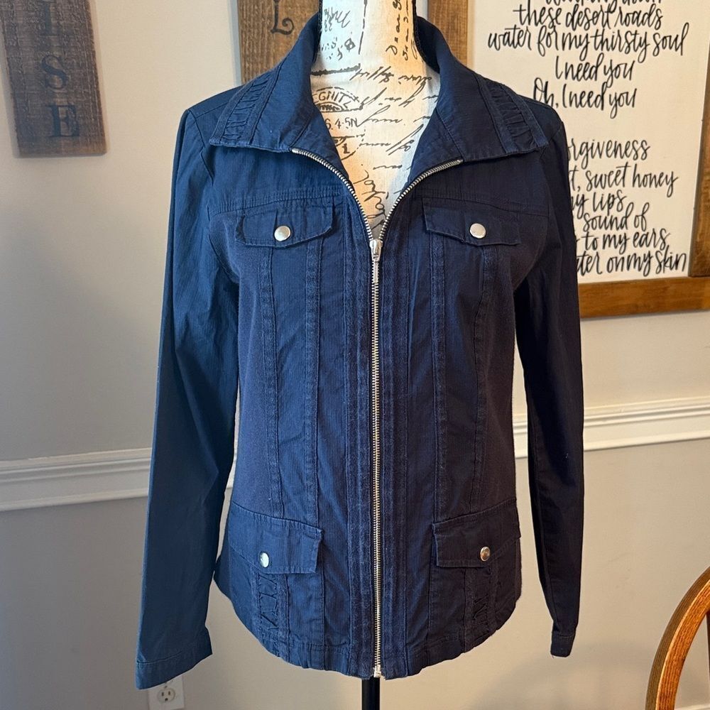 Zenergy by Chico’s Women's Navy Utility Jacket